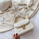Quilted Crossbody Bag Chain Handbag Small PU Leather Ladies Handle