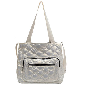 Quilted Ladies Crossbody Bag Nylon Waterproof Shoulder Bag for Travel