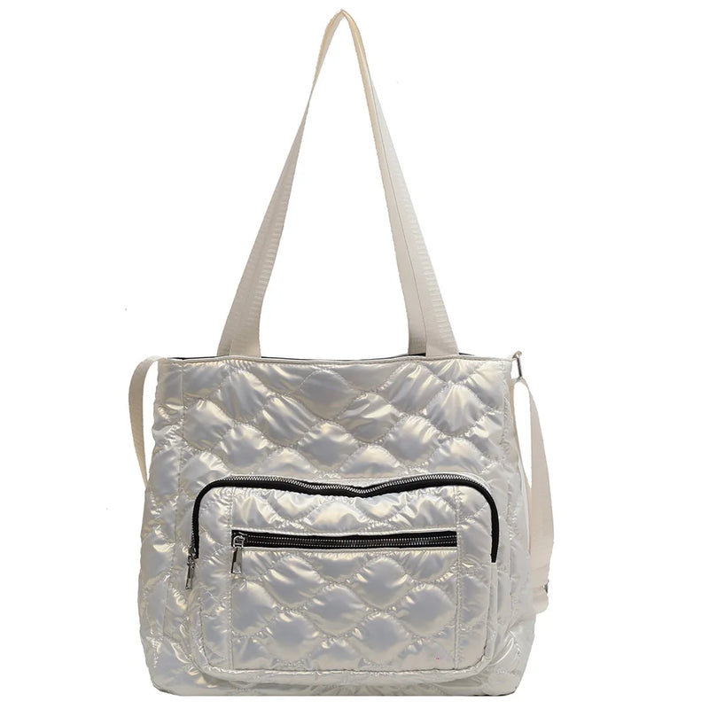 Quilted Crossbody Bag Nylon Top-handle Waterproof Shoulder Bag