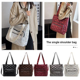 Quilted Crossbody Bag Nylon Top-handle Waterproof Shoulder Bag