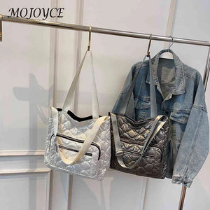 Quilted Ladies Crossbody Bag Nylon Waterproof Soft Warm Shoulder Bag