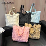 Quilted Ladies Shopper Bag Large Capacity Winter Casual Hand Bags Cotton-Padded