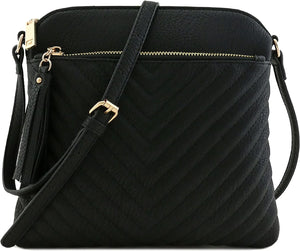 Quilted Crossbody Bag with Tassel