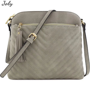 Quilted Crossbody Bag with Tassel