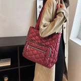 Quilted Messenger Bag Nylon Ladies Crossbody Bag Waterproof Soft Warm