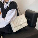Quilted PU Leather Crossbody Bag Chain Shoulder Purse Handbag Clutch
