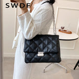 Quilted PU Leather Crossbody Bag Chain Shoulder Purse Handbag Clutch