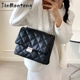 Quilted PU Leather Small Crossbody Bags for Women Winter Chain Shoulder Purses