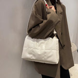 Quilted PU Leather Women Crossbody Bags Winter Lady Shoulder Messenger Bags