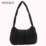 Quilted Shoulder Bag Casual Check Women Hand Bags Winter Warm Soft