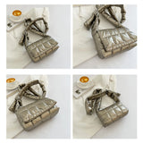 Quilted Shoulder Bag Casual Buckle Nylon Flap