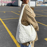 Quilted Shoulder Crossbody Bag Large Capacity Bubble Shopper Bag for Lady