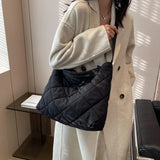 Quilted Shoulder Messenger Bag Cotton Totes Large Capacity for Work Travel