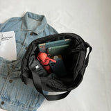 Quilted Shoulder Messenger Bag Cotton Totes Large Capacity for Work Travel