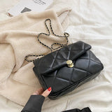 Quilted Crossbody Bag Women Casual Shoulder PU Leather Plaid Messenger