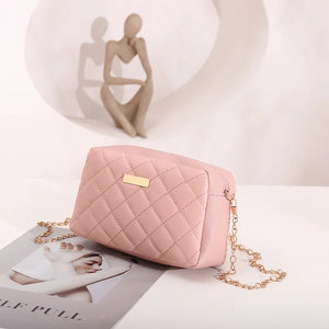 Quilted Small Phone Crossbody Bag Women PU Leather Shoulder Messenger Handbag