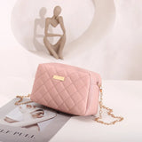 Quilted Small Phone Crossbody Bag Women PU Leather Shoulder Messenger Handbag