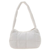 Quilted Underarm Bag Casual Check Ladies Handbags Winter Soft Warm