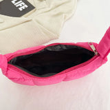 Quilted Underarm Bag Casual Check Ladies Handbags Winter Soft Warm