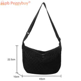 Quilted Women Crossbody Bag Autumn Winter Messenger Bag Nylon Casual Portable