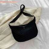 Quilted Women Crossbody Bag Autumn Winter Messenger Bag Nylon Casual Portable