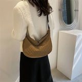 Quilted Women Crossbody Bag Winter Top-handle Bags Casual Female Shoulder Bags