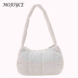 Quilted Women Hand Bags Casual Check Female Tote Winter Soft Warm