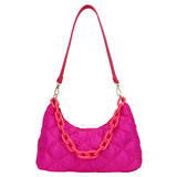 Quilted Women Shoulder Bags Cotton Padded Chain Shoulder Handbag Nylon Shoulder