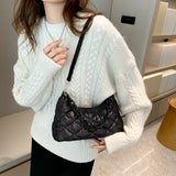 Quilted Women Shoulder Bags Cotton Padded Chain Shoulder Handbag Nylon Shoulder