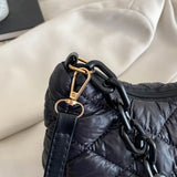 Quilted Women Shoulder Bags Cotton Padded Chain Shoulder Handbag Nylon Shoulder