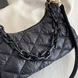 Quilted Women Shoulder Bags Crescent Chain Underarm Shoulder Bags