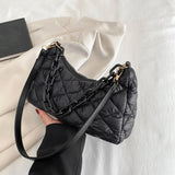 Quilted Women Shoulder Bags Crescent Chain Underarm Shoulder Bags