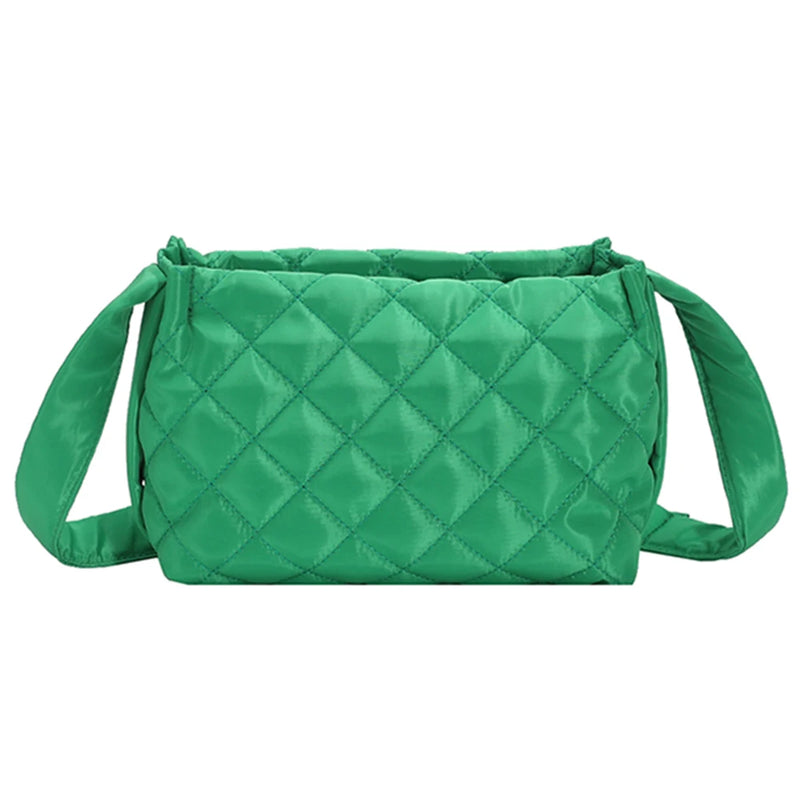 Quilted Women Shoulder Bags Winter Female Underarm Bags Soft Buckle Casual