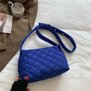Quilted Women Shoulder Bags Winter Messenger Bags Soft Buckle