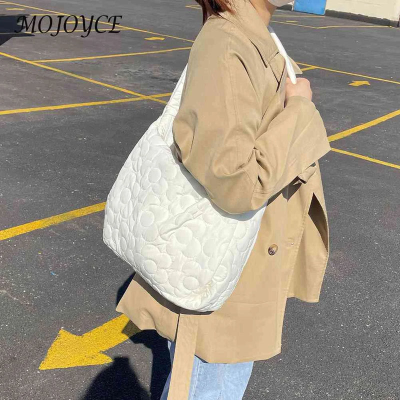 Quilted Women Tote Handbag Large Capacity Pleated Bubble Women Tote Bags