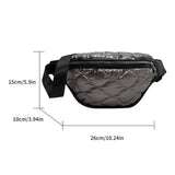Quilted Women Waist Pack Cotton Padded Nylon Female Fanny Pack