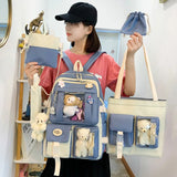 4-Piece Set Kids School Backpacks Large Capacity Boys Girls Shoulder Bags