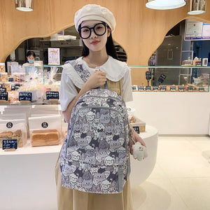 Graffiti Girls Backpack Large Capacity Schoolbag