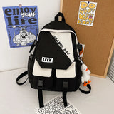 College Students Backpack Contrast Schoolbag For Boys