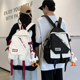 College Students Backpack Contrast Schoolbag For Boys