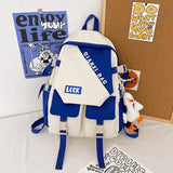 College Students Backpack Contrast Schoolbag For Boys