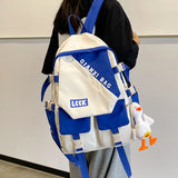 College Students Backpack Contrast Schoolbag For Boys