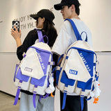 College Students Backpack Contrast Schoolbag For Boys
