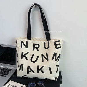 Large Capacity Student Class Book Bags Canvas Shopping Bags Women Handbags