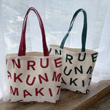 Large Capacity Student Class Book Bags Canvas Shopping Bags Women Handbags