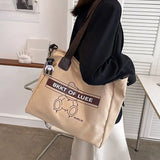 Canvas Women's Bear Tote Bag Large Capacity Casual Messenger Bags