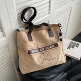 Canvas Women's Bear Tote Bag Large Capacity Casual Messenger Bags