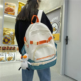 Large Capacity Contrast Backpack School Bags for Girls