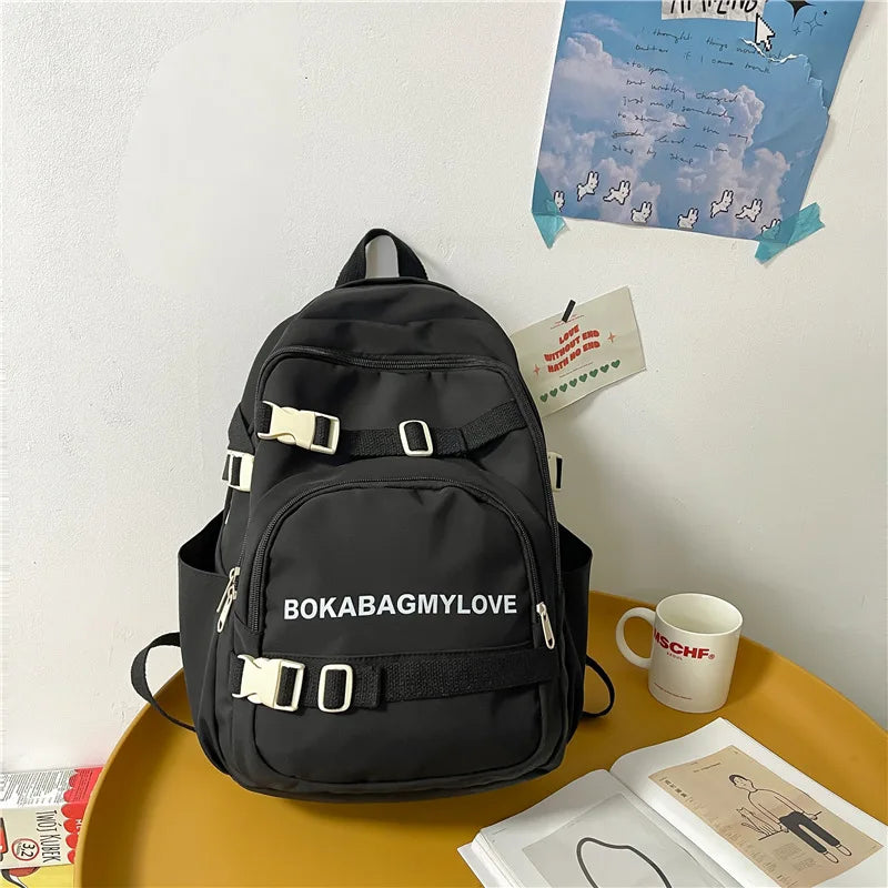 Large Capacity Contrast Backpack School Bags for Girls