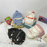 Large Capacity Contrast Backpack School Bags for Girls